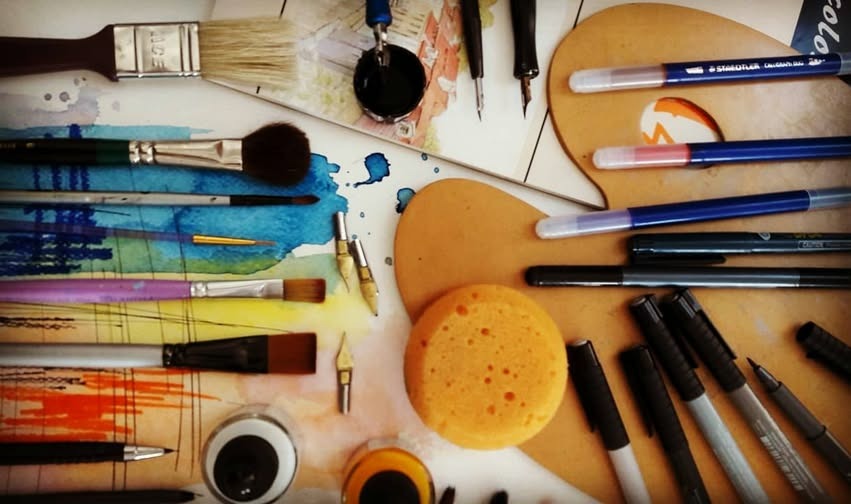 Materiales utilizados en el taller de pintura